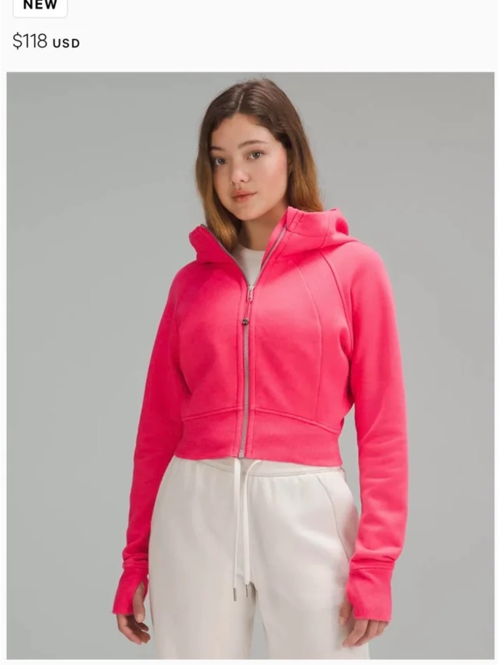 Lululemon Scuba Full-Zip Cropped Hoodie